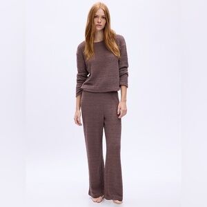 GAP Sherpa Lounge Pant Chenille Cozy Fleece Women’s Large in Mocha Latte
